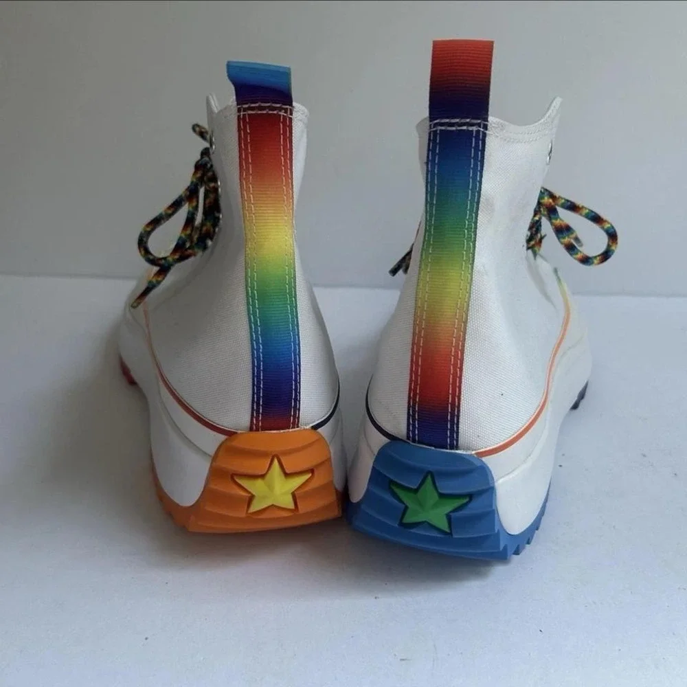 Converse Run Star Hike Pride Platform High Top Sneakers Rainbow Men's Size 12' - Picture 3 of 8